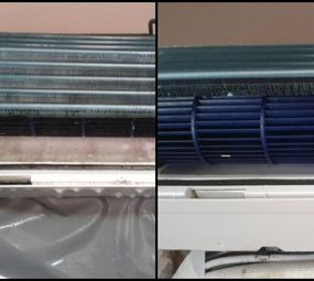 Equipamento Antes e Depois da Limpeza.